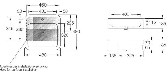 Раковина Hatria Happy Hour Y0M801 50х50 см Hanex