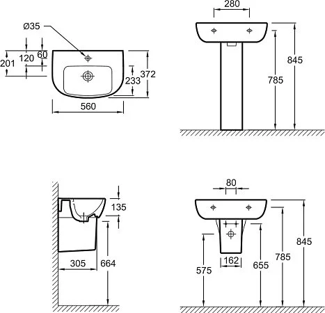 Раковина Jacob Delafon Odeon Up E4755-00 Hanex