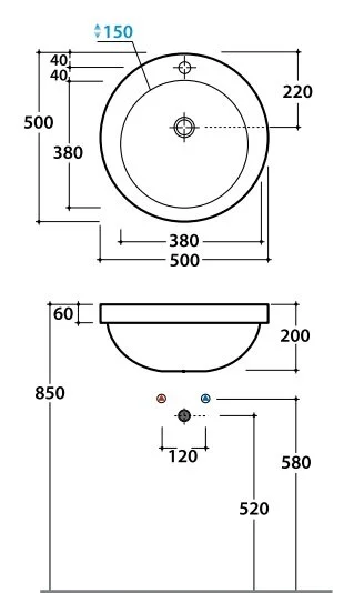 Раковина встраиваемая Globo Band SAP50 Hanex