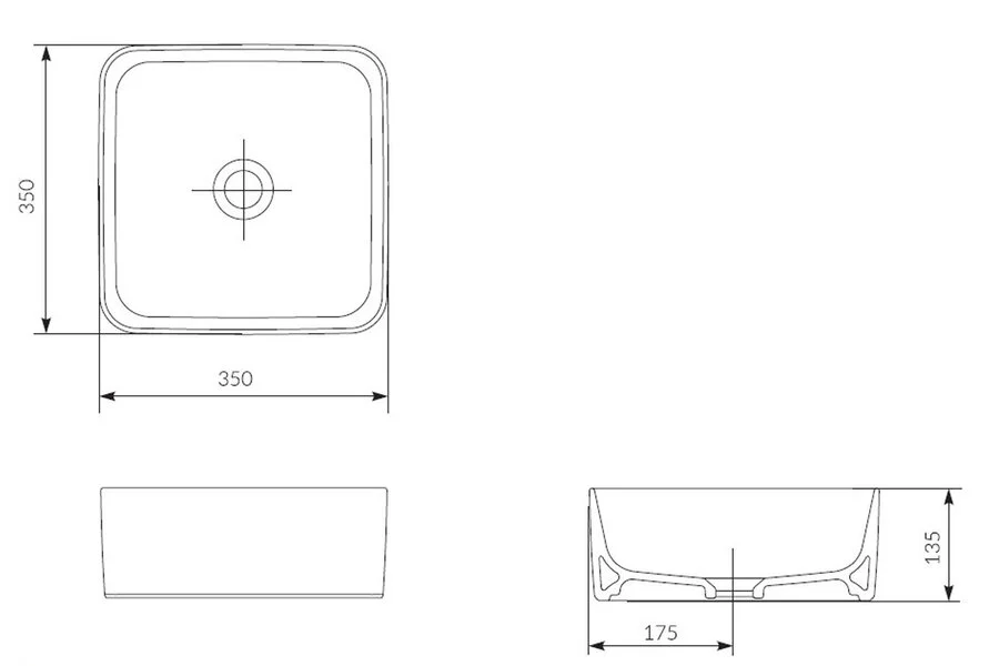 Раковина встраиваемая Cersanit Crea P-UM-CRE35/1-oc-S 35х35 см Hanex