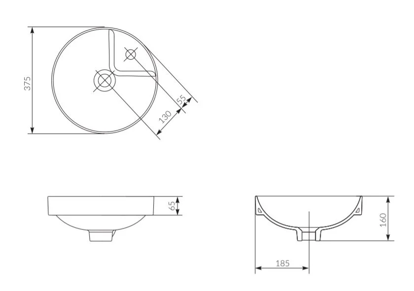 Раковина встраиваемая Cersanit Crea P-UM-CRE38/1-ic 37.5х37.5 см Hanex