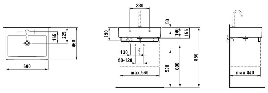 Раковина накладная Laufen Living City 8.1743.3 Hanex