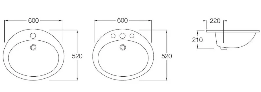 Раковина встраиваемая Hatria Ovaline Y67101 60х50 см Hanex