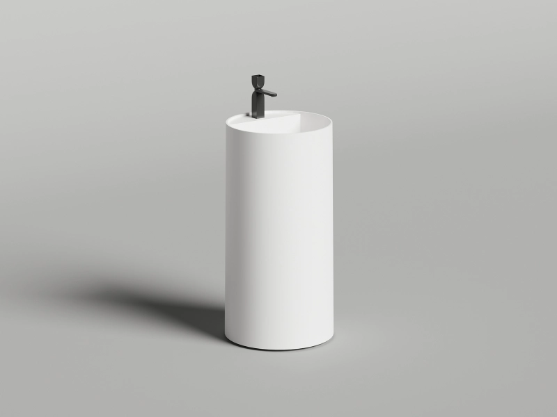 Раковина напольная Salini Armonia Round Top 01 белый матовый 130421TM Hanex