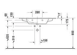 Раковина встраиваемая Duravit ME by Starck 233610 Hanex