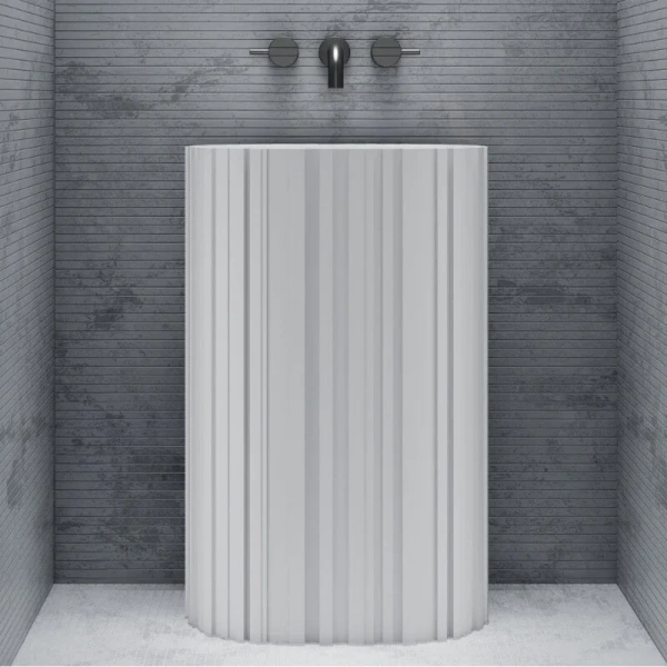 Раковина напольная Abber Stein 60 см белая матовая AS2551-H Hanex