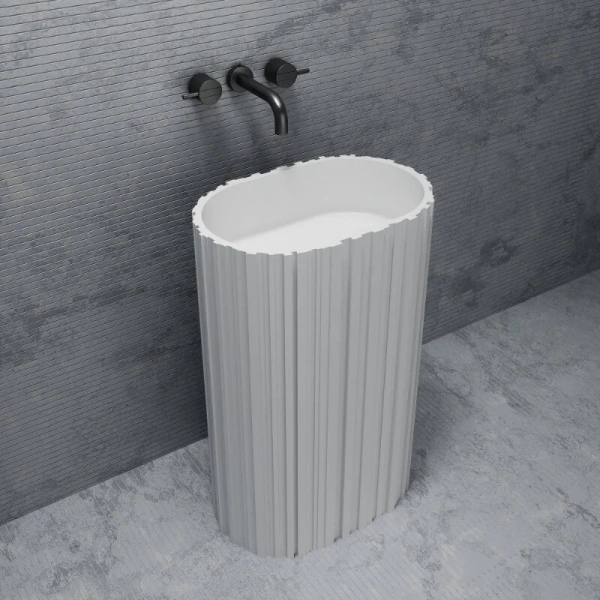 Раковина напольная Abber Stein 60 см белая матовая AS2551-H Hanex