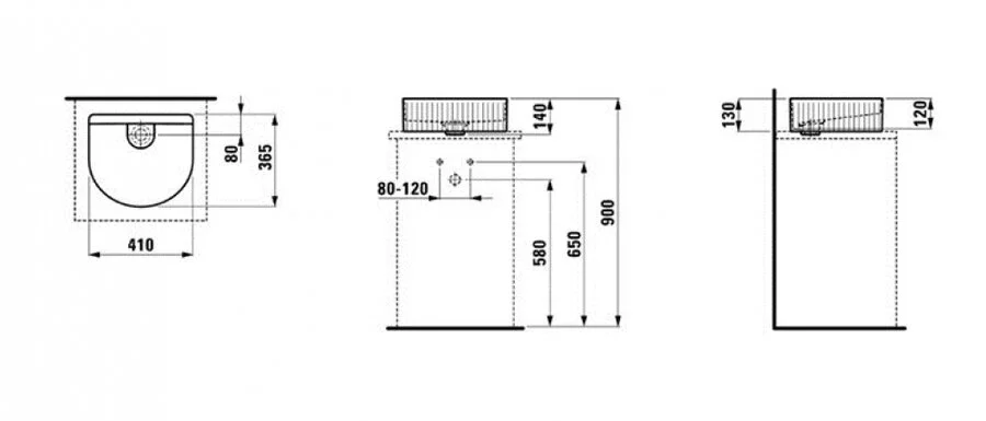 Раковина Laufen Sonar 40 см накладная 8.1234.3.000.112.1 Hanex