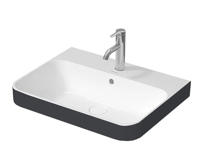 Раковина Duravit Happy D.2 60 см антрацит матовый/белый 2360606100 Hanex