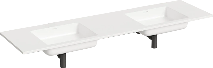 Раковина Salini Onda 180 см 2 чаши, белый матовый 1402202M Hanex