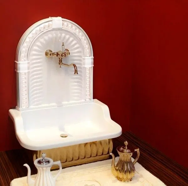 Раковина напольная Migliore Olivia белый/бронза 27016 Hanex