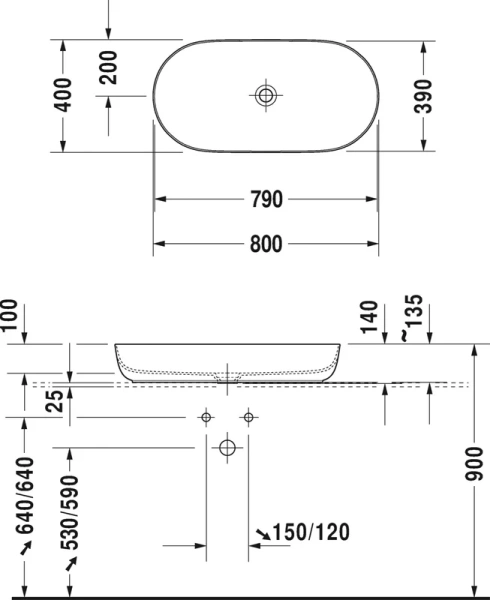 Раковина Duravit Luv 80 см белая 0379800000 Hanex