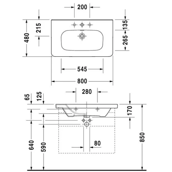 Раковина Duravit Durastyle 232080 Hanex
