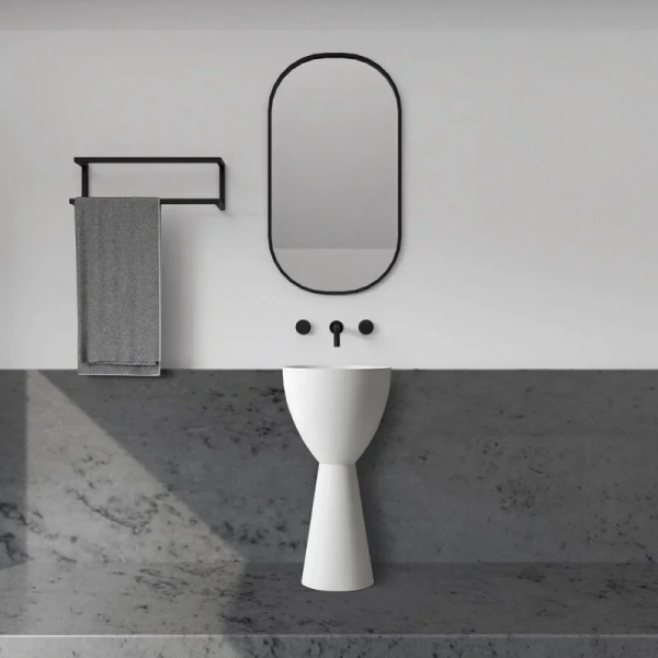 Раковина напольная Abber Stein с донным клапаном AS2507 Hanex