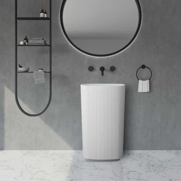 Раковина Abber Stein 55 см белая матовая AS2502-H Hanex