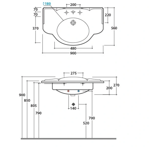 Раковина Globo Paestum PA056 Hanex