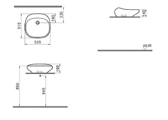 Раковина VitrA Istanbul 53 см белая 4520B403-0016 Hanex