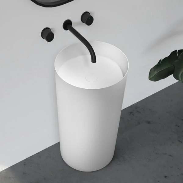 Раковина напольная Abber Stein белая матовая AS2506-H Hanex