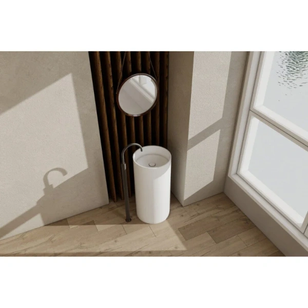 Раковина напольная Abber Stein 40 см белая матовая AS2516 Hanex