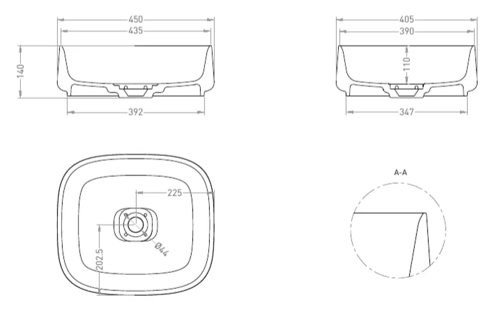 Раковина Salini Oriente Bowl 45 см белая матовая 1109102M Hanex