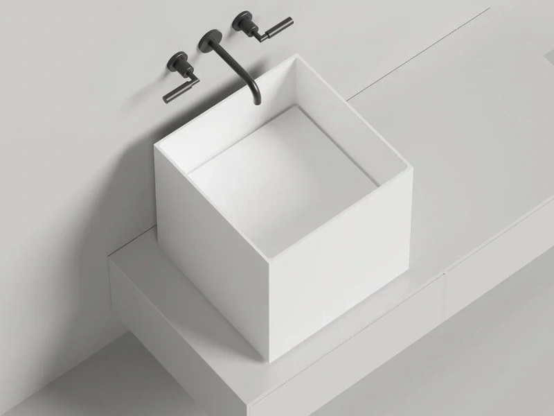 Раковина Salini Armonia Square 03 45 см белый матовый 130523M Hanex