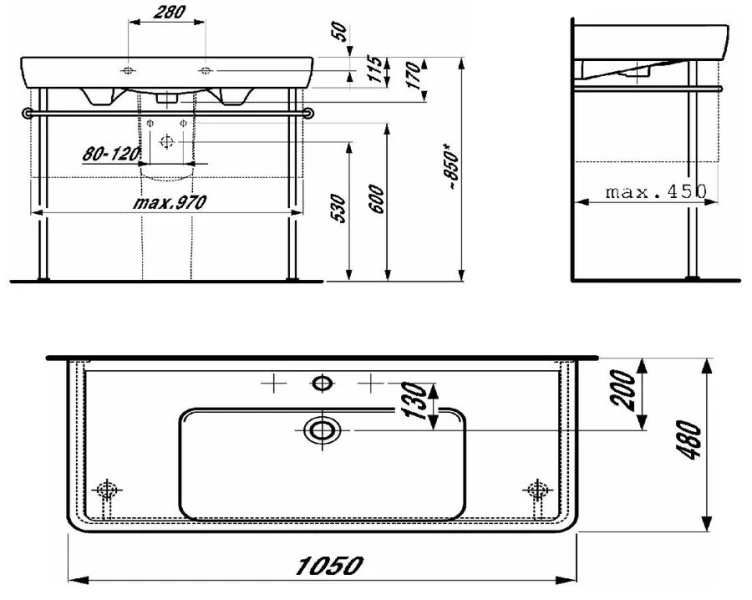 Раковина Laufen Pro A 8.1395.8 Hanex
