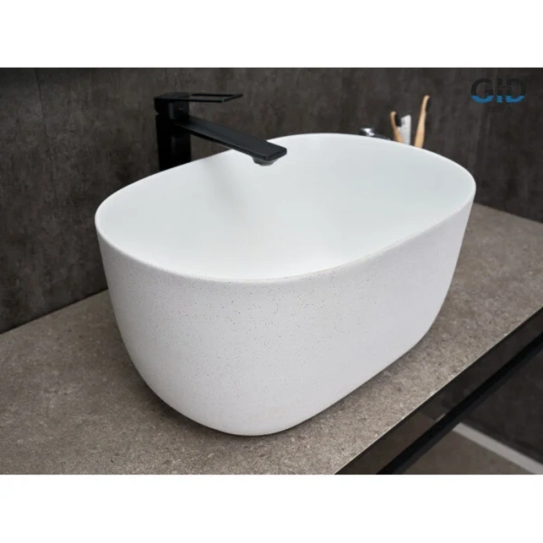 Раковина GID Creativo N9302wg 45 см белая матовая/белый графит 51220 Hanex
