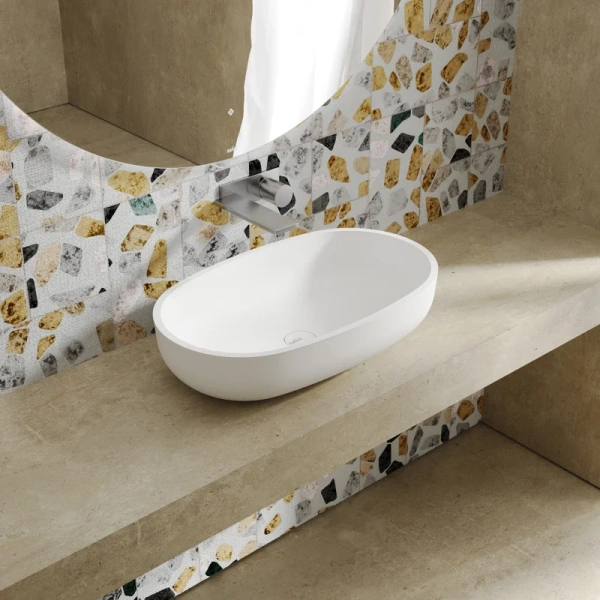 Раковина Salini Gloria 05 64 см накладная, белый матовый 1102205M Hanex