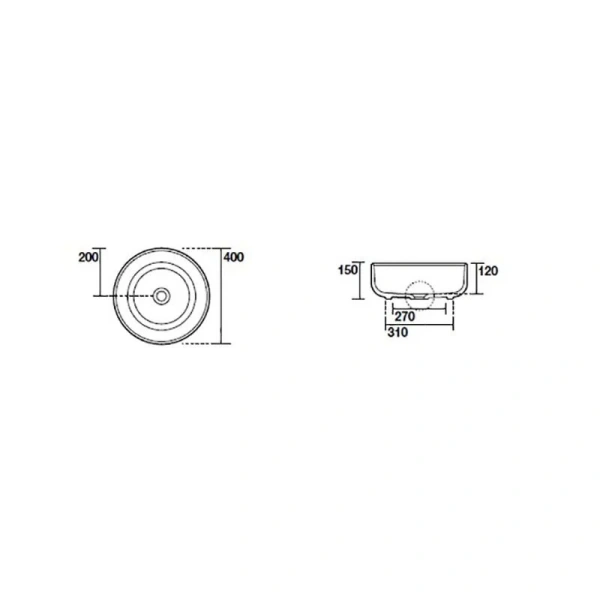 Раковина Kerasan Nolita 40 см Ferro Matt 534489 Hanex