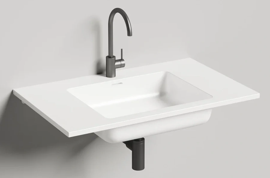 Раковина Salini Onda 80 см белый матовый 1402201M Hanex