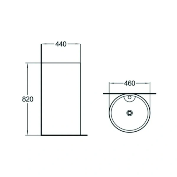 Раковина напольная SantiLine 46 см белая матовая SL-4003MW Hanex