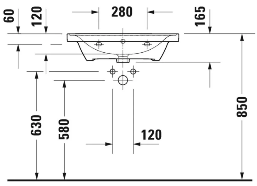 Раковина Duravit D-Neo 65 см белая 2367650000 Hanex