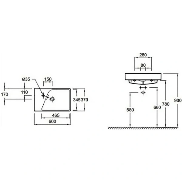Раковина Jacob Delafon Rythmik 60 см белая XR112K-Z-00 Hanex