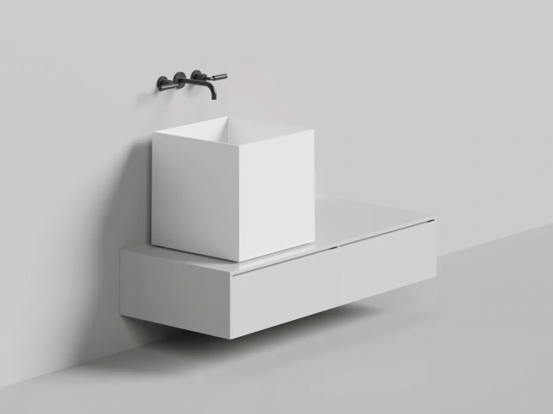 Раковина Salini Armonia Square 03 45 см без отверстий под смеситель 130513G Hanex