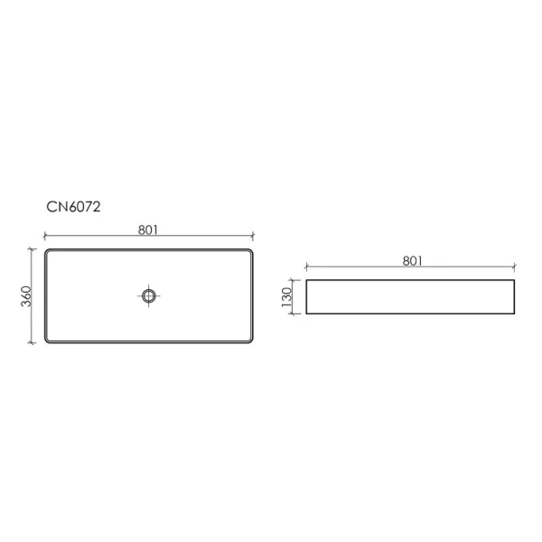 Раковина Ceramica Nova Element 80 см черная CN6072MB Hanex