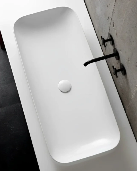 Раковина Azzurra Elegance 90 см прямоугольная ELLG090400S0BI/(ESO90 bi)*0 Hanex