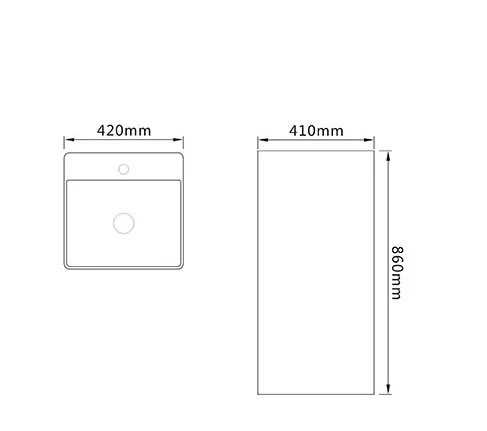 Раковина напольная SantiLine 42 см под мрамор SL-4005MM Hanex