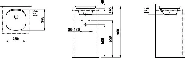 Раковина встраиваемая Laufen Ino 8.1730.1 Hanex