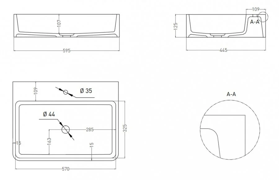 Раковина Salini Ottavia 60 см белая 1103101G Hanex