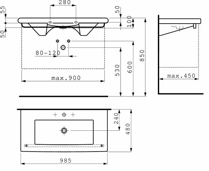 Раковина-столешница Laufen Living Style 8.1443.7 Hanex