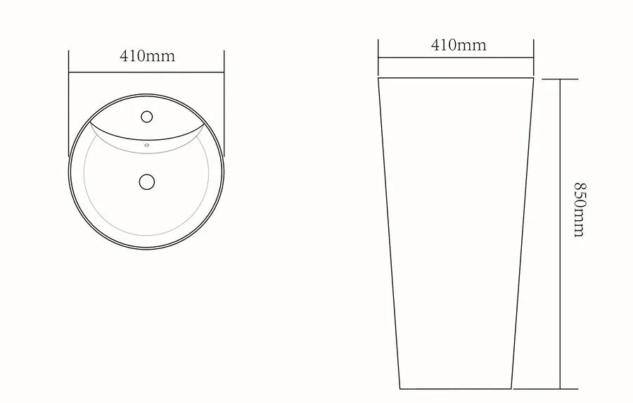 Раковина напольная SantiLine 41 см под мрамор SL-4008 Hanex