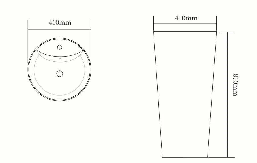 Раковина напольная SantiLine 41 см под мрамор SL-4007 Hanex