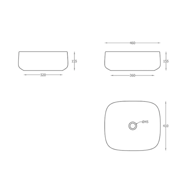 Раковина ArtCeram Cognac 46 см белый глянцевый COL007 01 00 Hanex