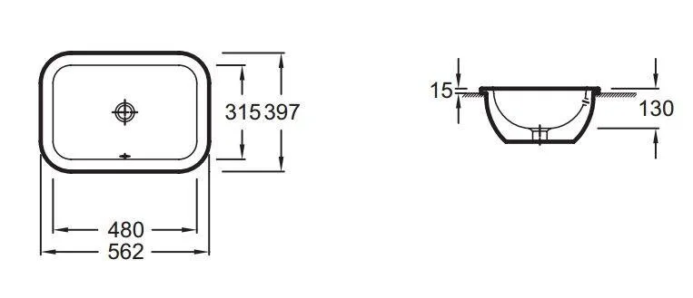Раковина Jacob Delafon Vox 56 см встраиваемая EYB102-00 Hanex