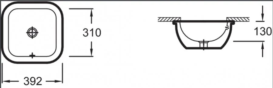 Раковина Jacob Delafon Vox 39 см встраиваемая EYE102-00 Hanex