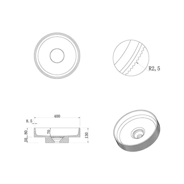 Раковина Boheme Corian 40 см белая 801-R-MW