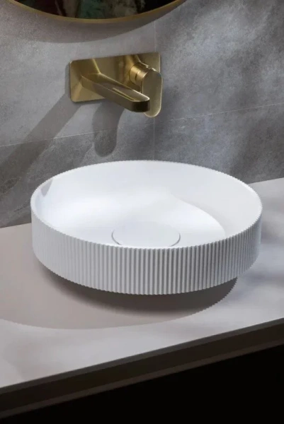 Раковина Boheme Corian 40 см белая 801-R-MW