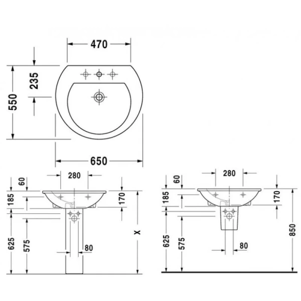 Раковина Duravit Darling New 2621650000