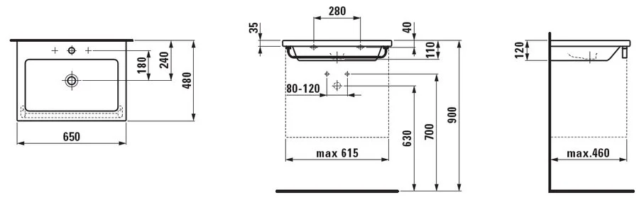 Раковина Laufen Living Square 8.1643.1
