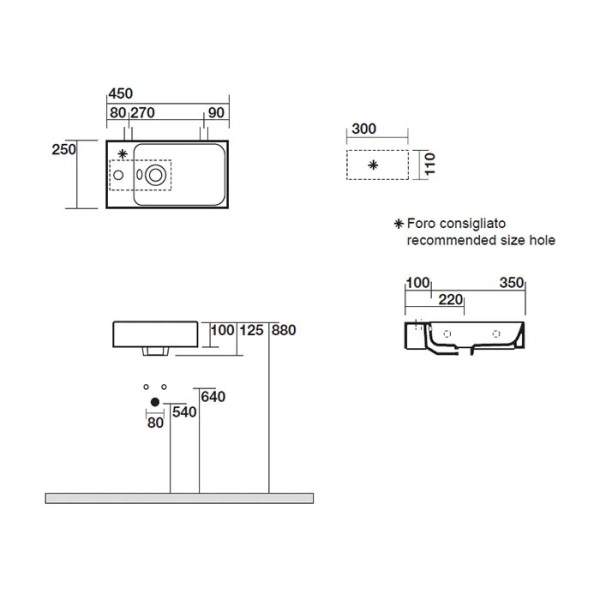 Раковина Kerasan Cento 353701 45 см белая